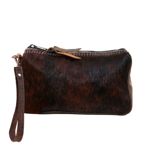 MPG92 - Brindle Cowhide Makeup Pouch - Double J Saddlery