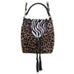 MST66 - Jaguar and Zebra Hair Drawstring Messenger Tote - Double J Saddlery