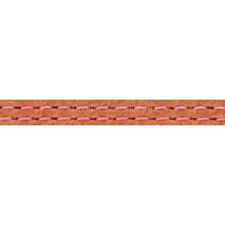 Natural Roughout With Pink Threading - Double J Saddlery