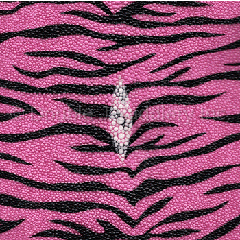 Pink/Black Zebra Stingray Leather - Double J Saddlery