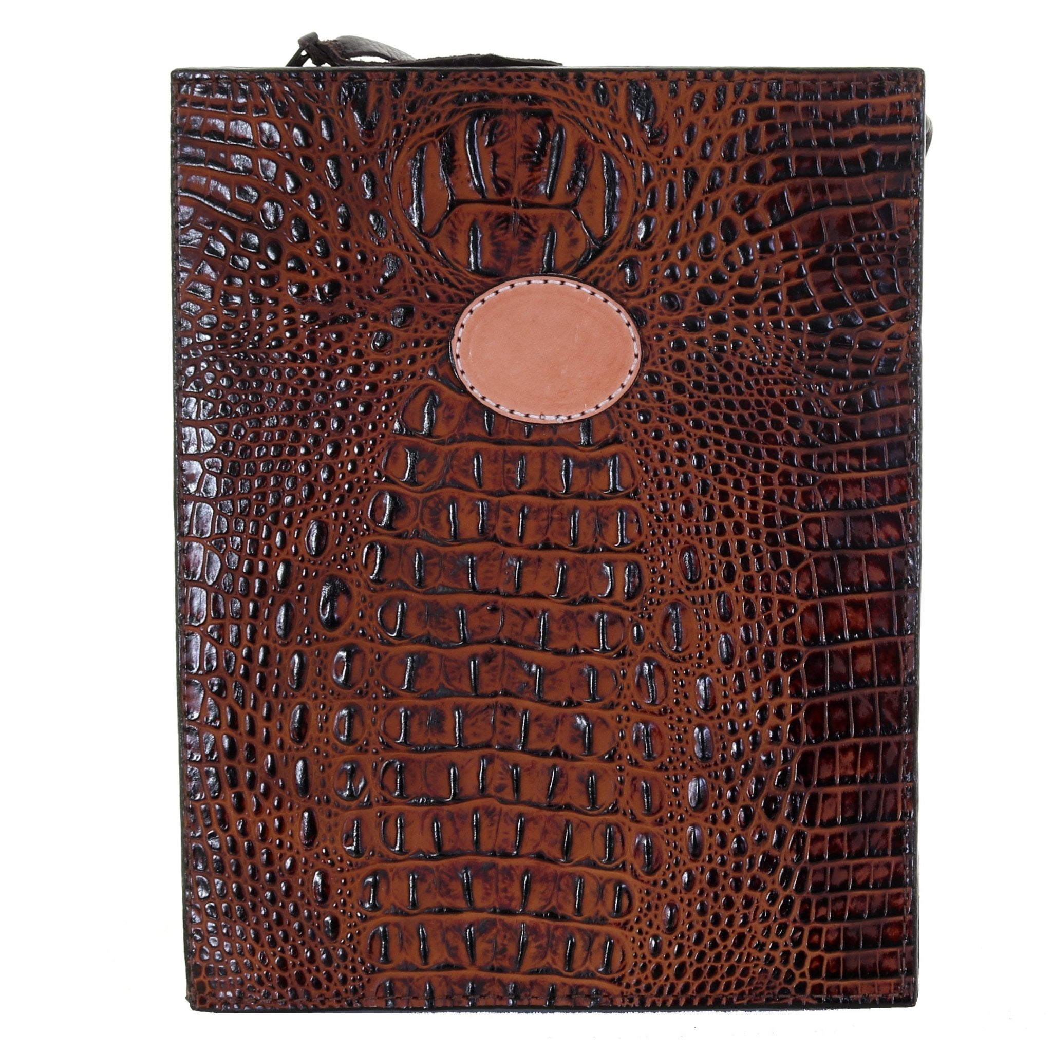 PORT33AP - Autumn Crocodile Print Portfolio w/Plaque - Double J Saddlery