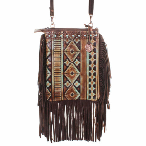 PP49 - Navajo Turquoise and Brown Pouch Purse - Double J Saddlery
