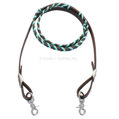REIN19C - Mint Laced Roping Rein - Double J Saddlery