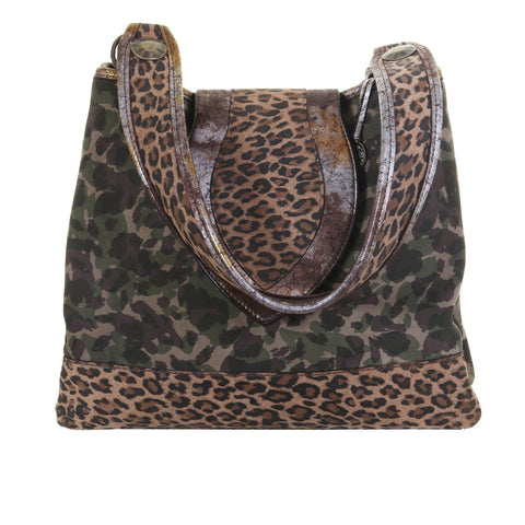 RT16 - Camo and Leopard Suede Regular Tote - Double J Saddlery