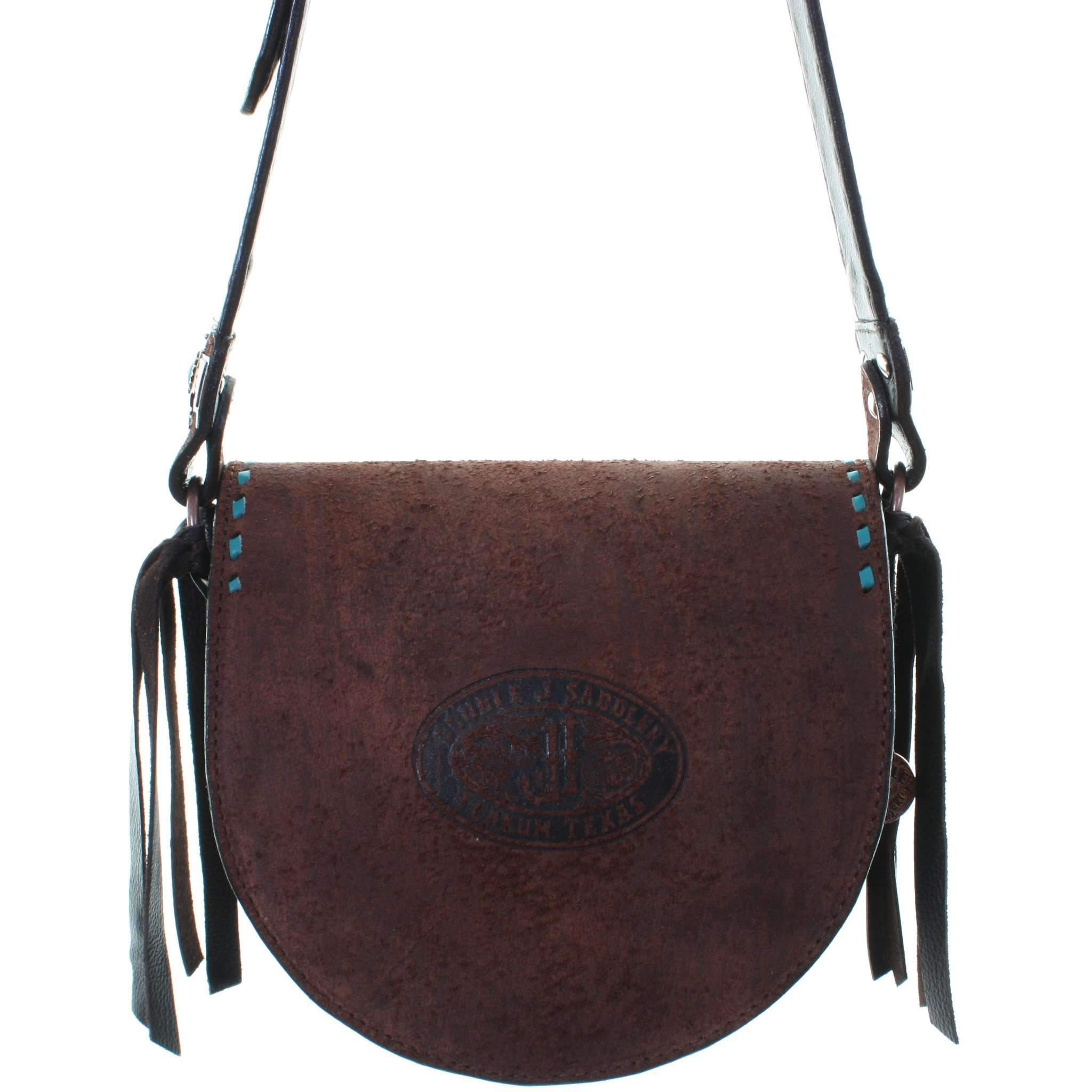 SB24 - Brown Rough Out Saddle Bag - Double J Saddlery