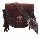 SB24 - Brown Rough Out Saddle Bag - Double J Saddlery