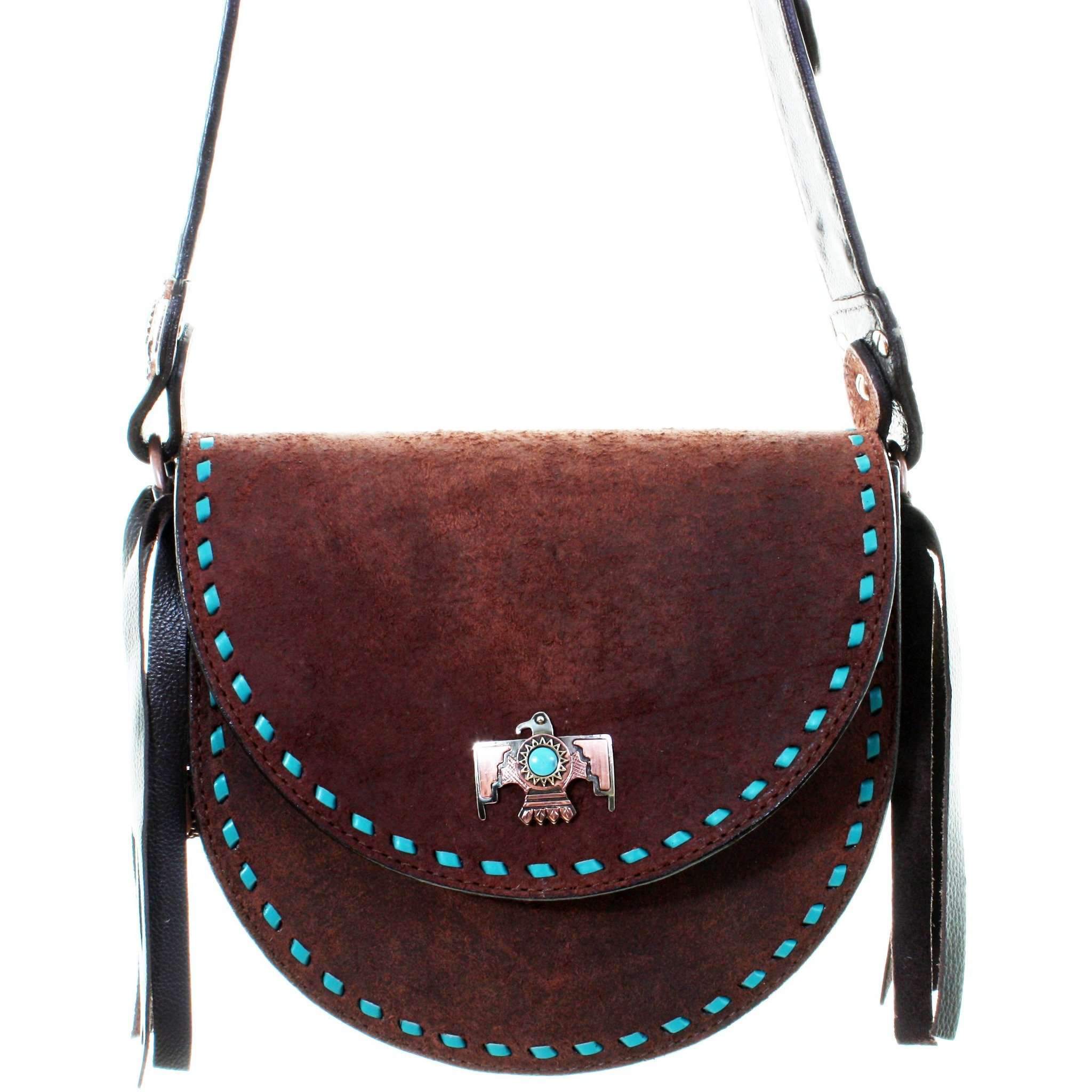 SB24 - Brown Rough Out Saddle Bag - Double J Saddlery