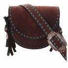 SB24A - Brown Rough Out Saddle Bag - Double J Saddlery