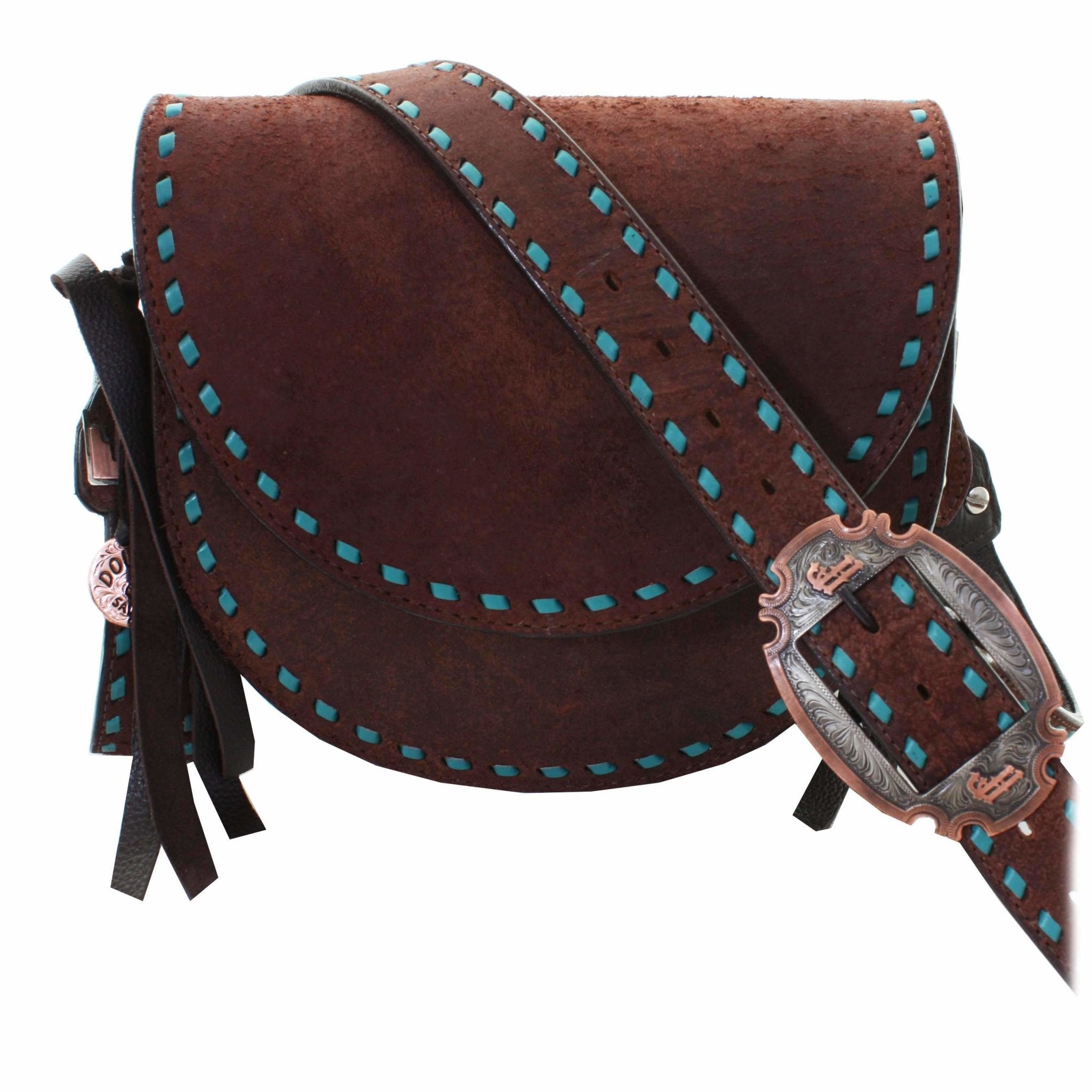 SB24A - Brown Rough Out Saddle Bag - Double J Saddlery