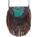 SB25 - Prickly Pear Cactus Tooled and Painted Saddle Bag - Double J Saddlery