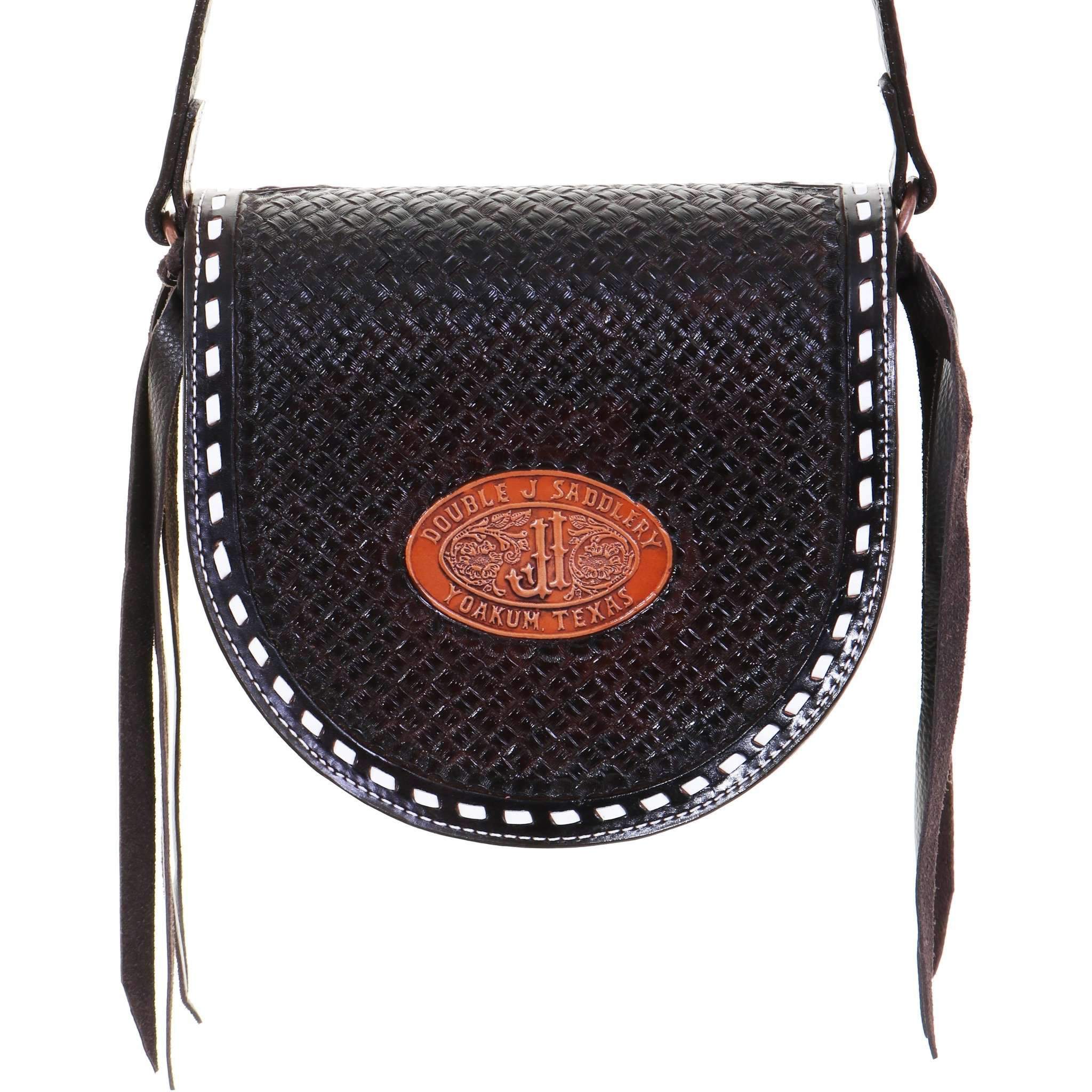 SB29 - Brown Leather Tooled Saddle Bag - Double J Saddlery