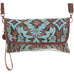 SC52A - Turquoise/Brown Laredo Simple Clutch - Double J Saddlery