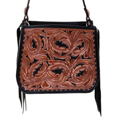 SDB04 - Pecan Vintage Tooled Small Doctor's Bag - Double J Saddlery