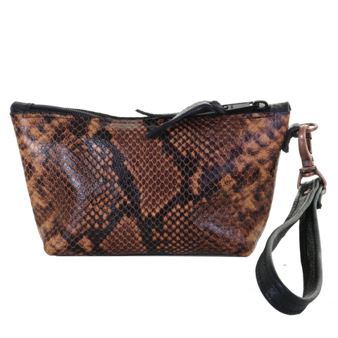 SMP15 - Copperhead Snake Print Small Makeup Pouch - Double J Saddlery
