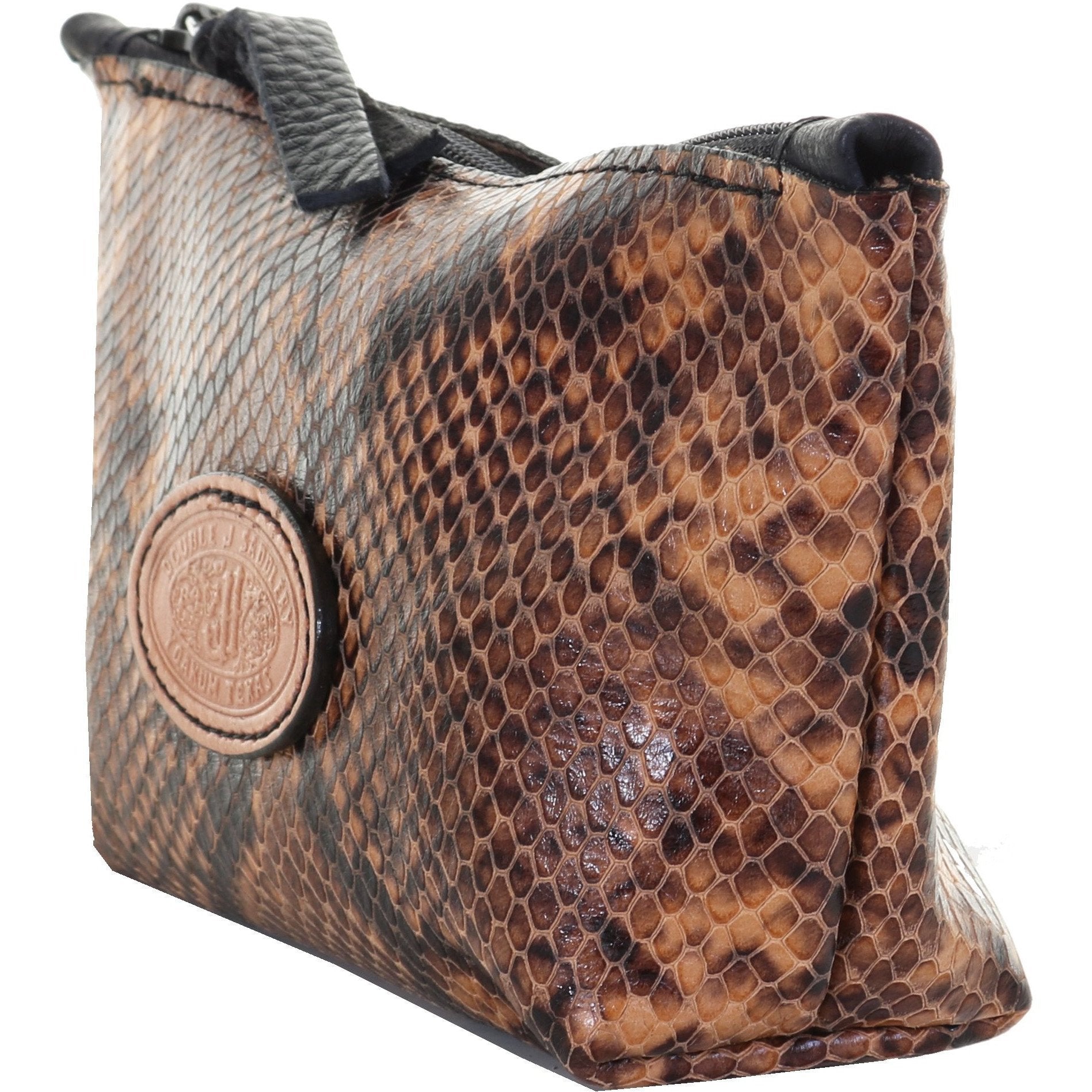 SMP15 - Copperhead Snake Print Small Makeup Pouch - Double J Saddlery