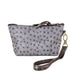 SMP21 - Grey and Copper Ostrich Print Small Makeup Pouch - Double J Saddlery