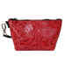 SMP22A - Red Floral Print Small Makeup Pouch - Double J Saddlery