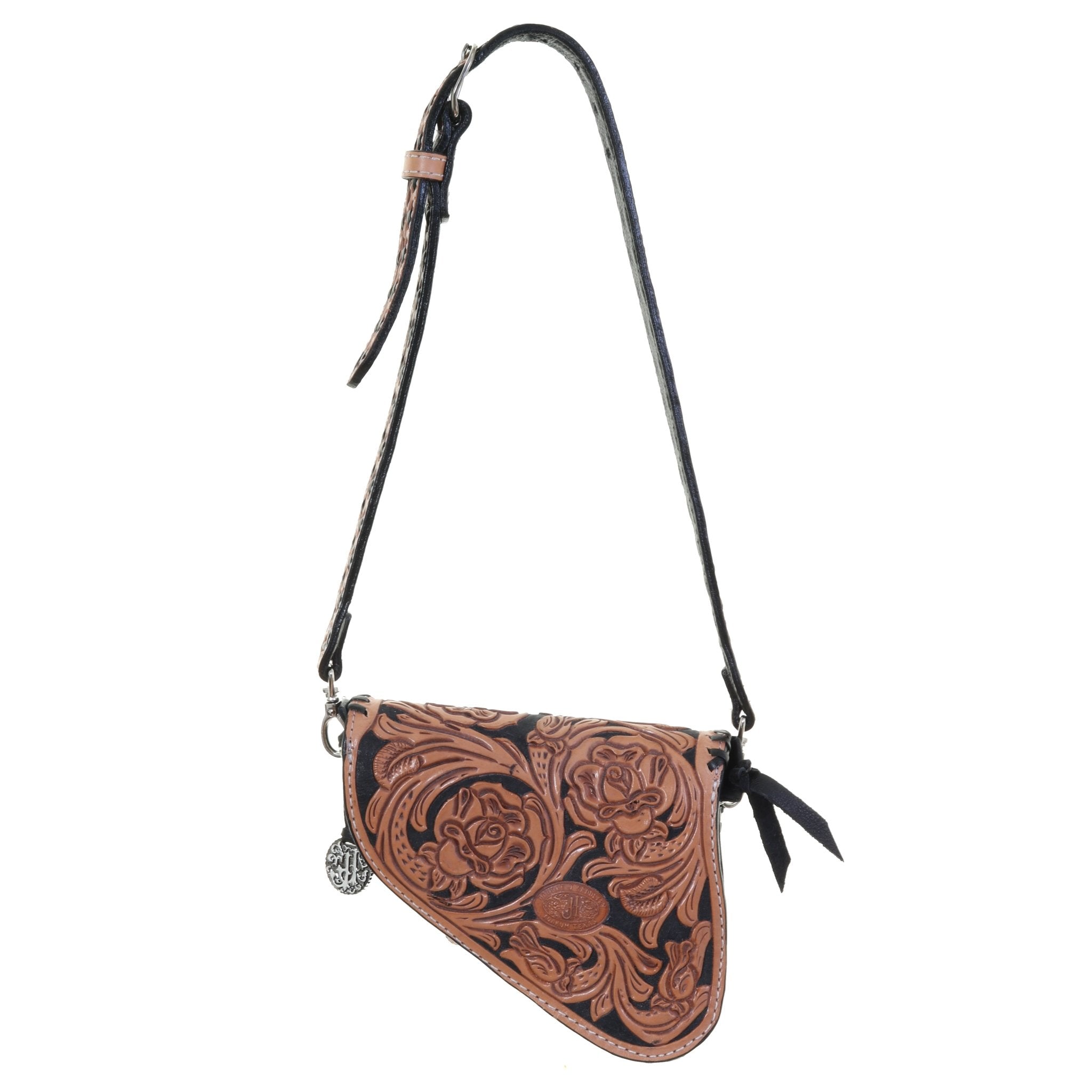 SPB01 - Rose Tooled Saddle Purse - Double J Saddlery