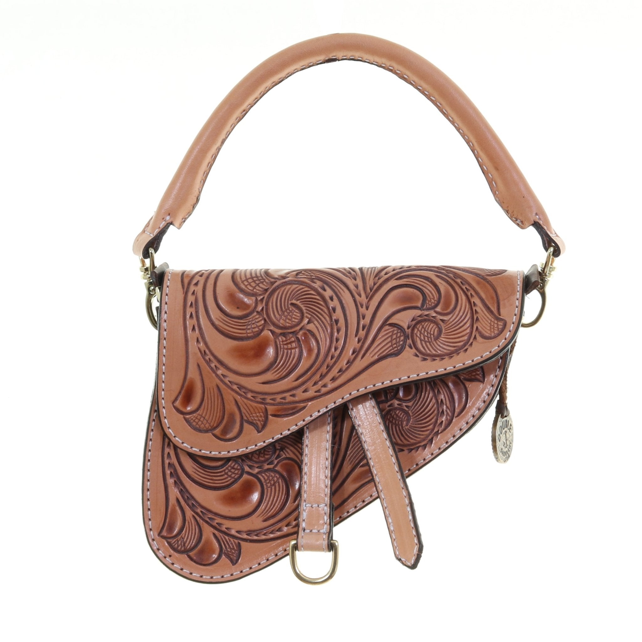 SPB03 - Whirlwind Tooled Saddle Purse - Double J Saddlery