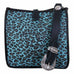 SQT04 - Cheetah Turquoise Suede Print Square Tote - Double J Saddlery