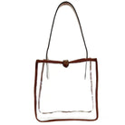 SQT07 - Clear Square Tote With Aztec Burnt Strap - Double J Saddlery