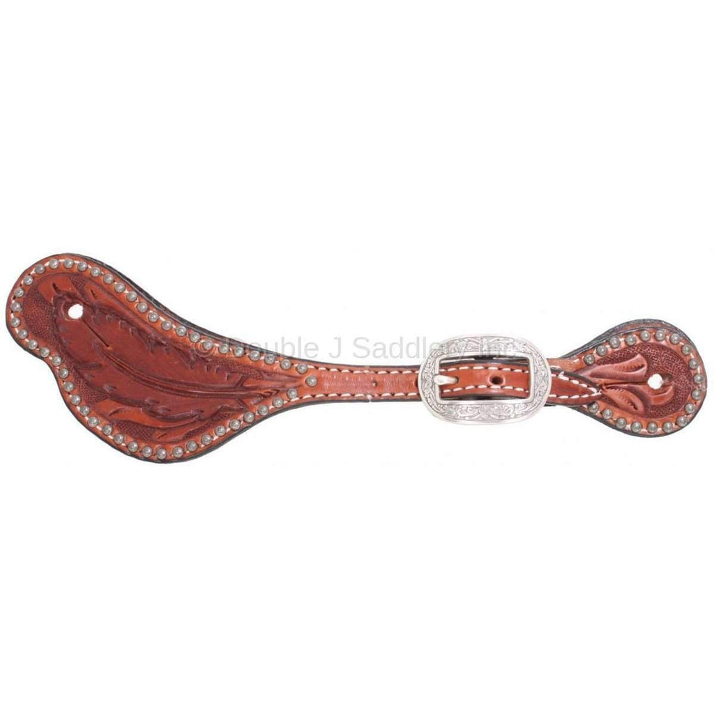 SS105 - Hand-Tooled Spur Straps - Double J Saddlery