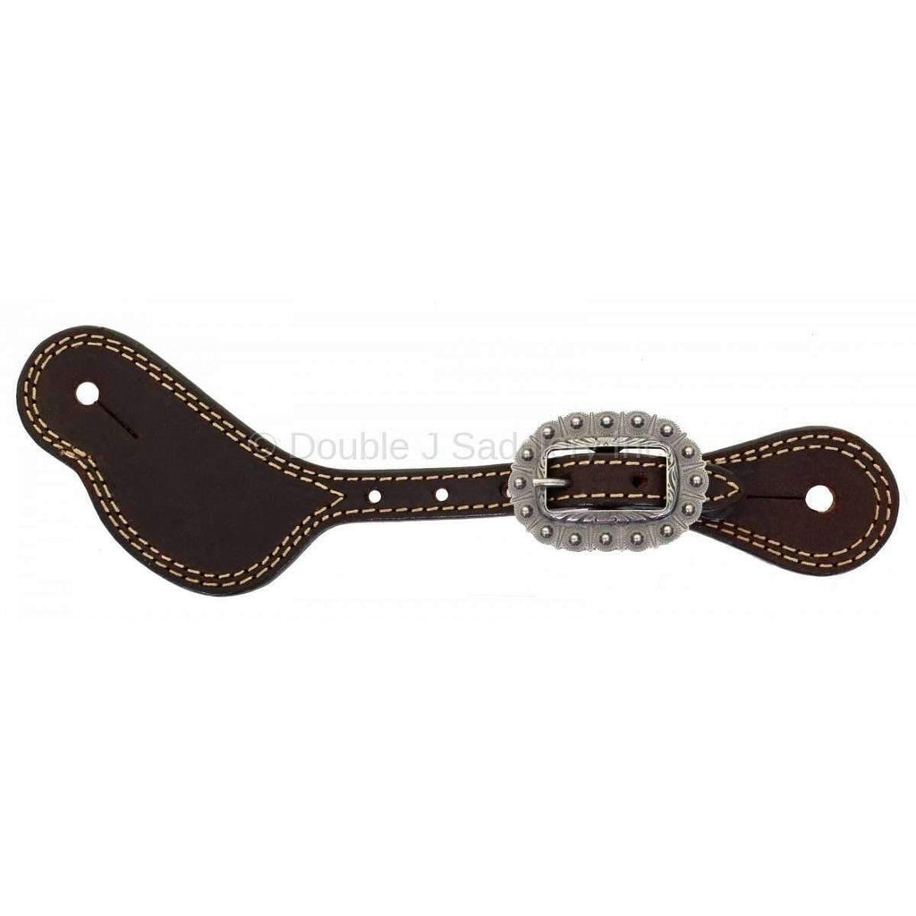 SS152-AS - Brown Rough Out Spur Straps - Double J Saddlery