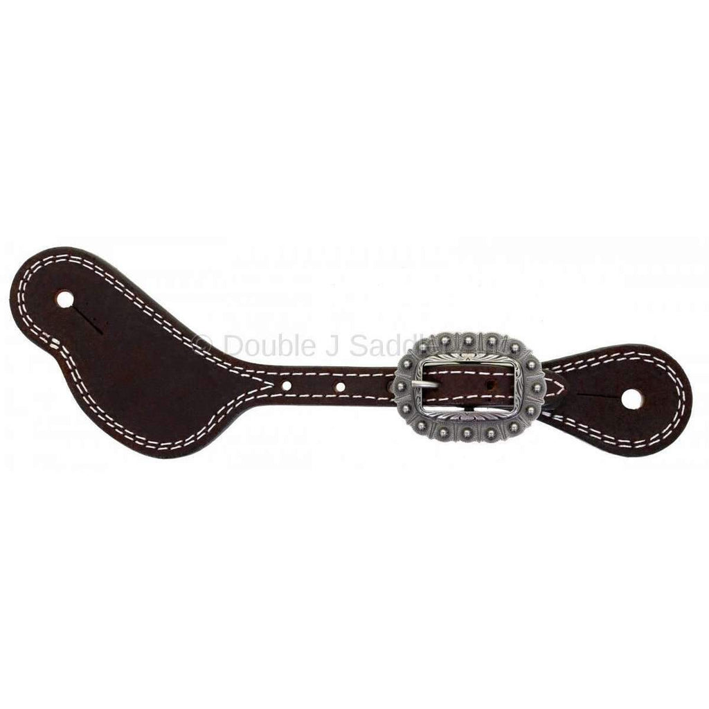 SS155-AS - Brown Rough Out Spur Straps - Double J Saddlery