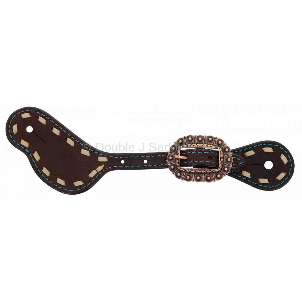 SS158 - Brown Rough Out Spur Straps - Double J Saddlery