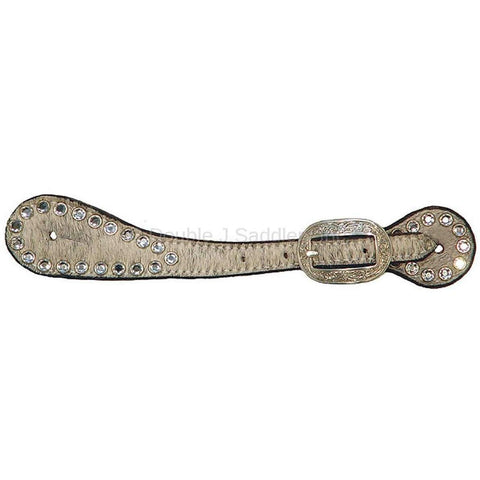 SS80 - Roan Cowhide Crystal Spur Straps - Double J Saddlery