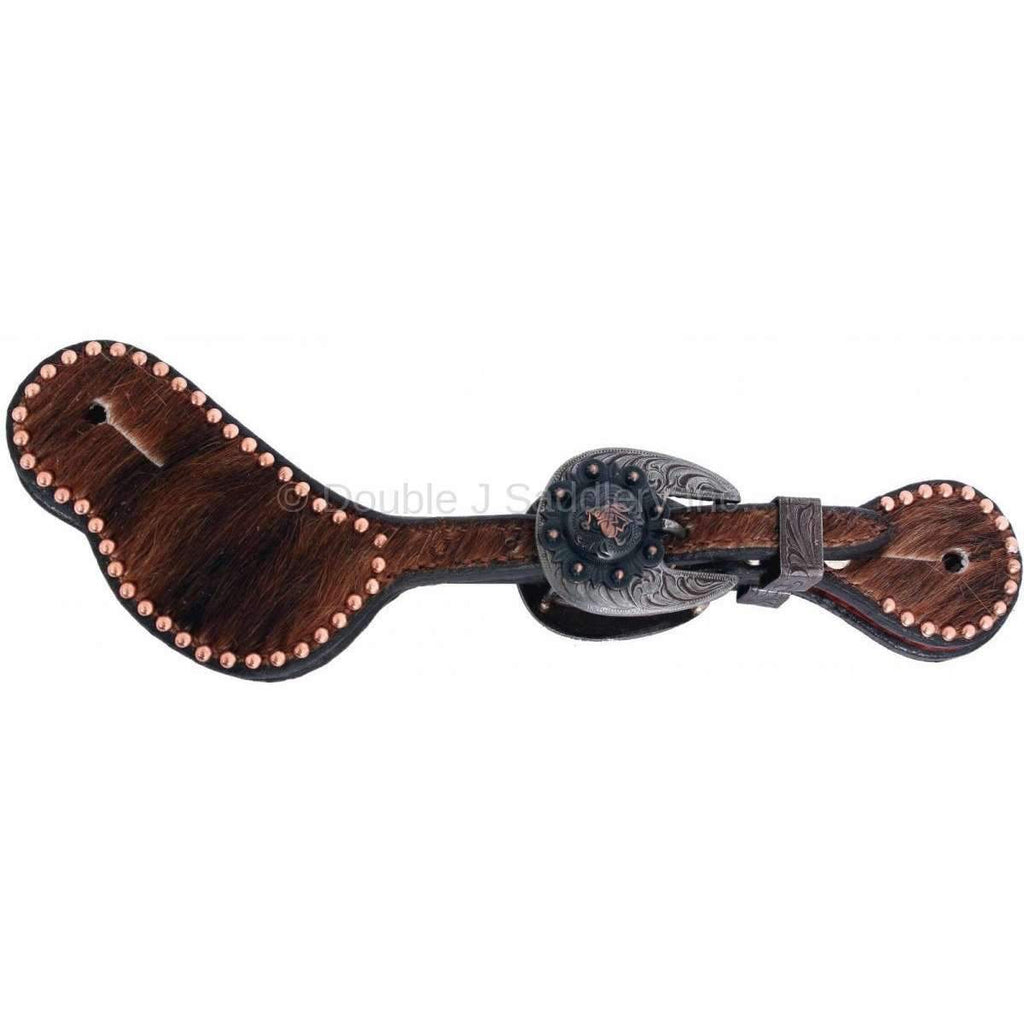 SS93 - Brindle Cowhide Spur Straps - Double J Saddlery