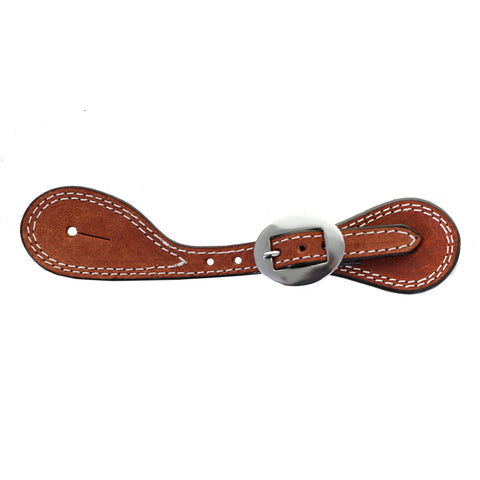 SSY05 - Chestnut Rough Out Youth Spur Straps - Double J Saddlery