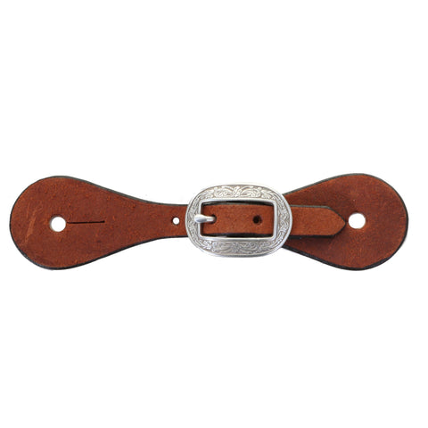 SSY10 - Chestnut Rough Out Youth Spur Straps - Double J Saddlery