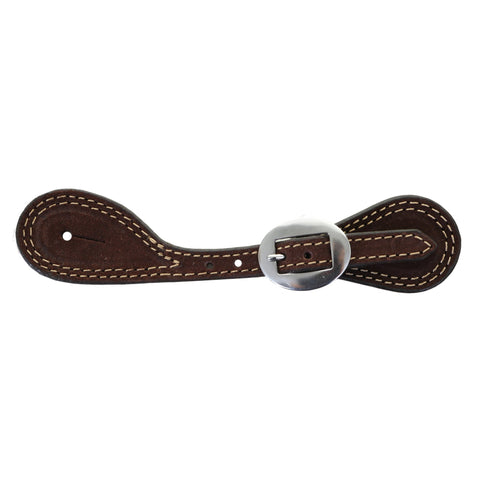 SSY11 - Brown Rough Out Youth Spur Straps - Double J Saddlery