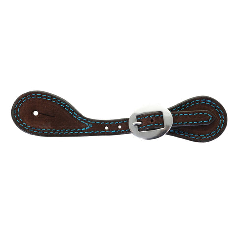 SSY12 - Brown Rough Out Youth Spur Straps - Double J Saddlery
