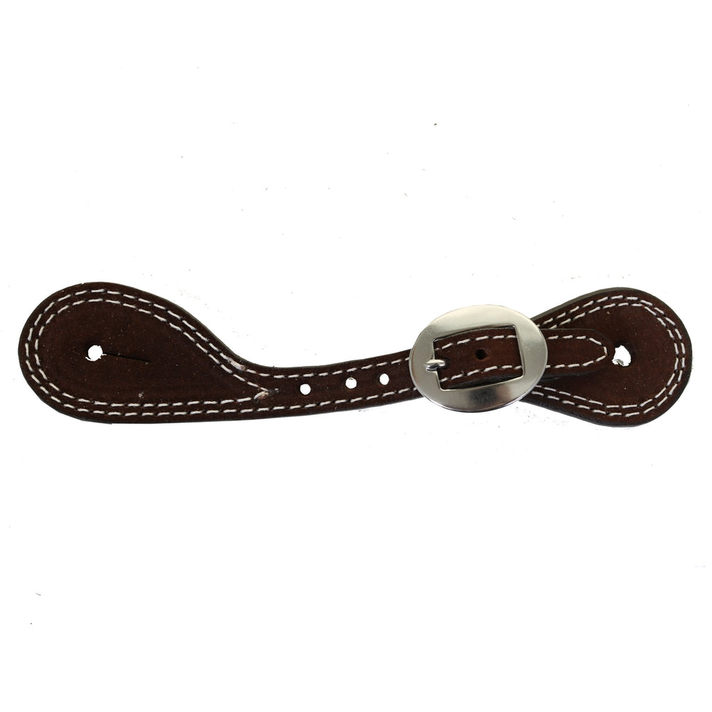 SSY14 - Brown Rough Out Youth Spur Straps - Double J Saddlery