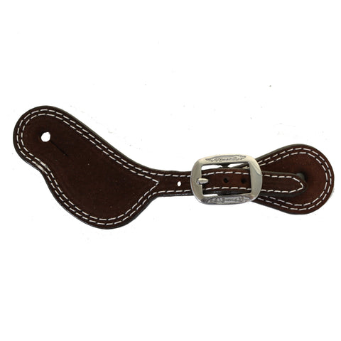 SSY16 - Brown Rough Out Youth Spur Straps - Double J Saddlery