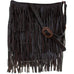 ST89 - Chocolate Chap Leather Fringe Small Tote - Double J Saddlery