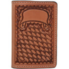 STBK02 - Natural Leather Tooled Small Tally Book - Double J Saddlery