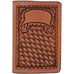 STBK02 - Natural Leather Tooled Small Tally Book - Double J Saddlery