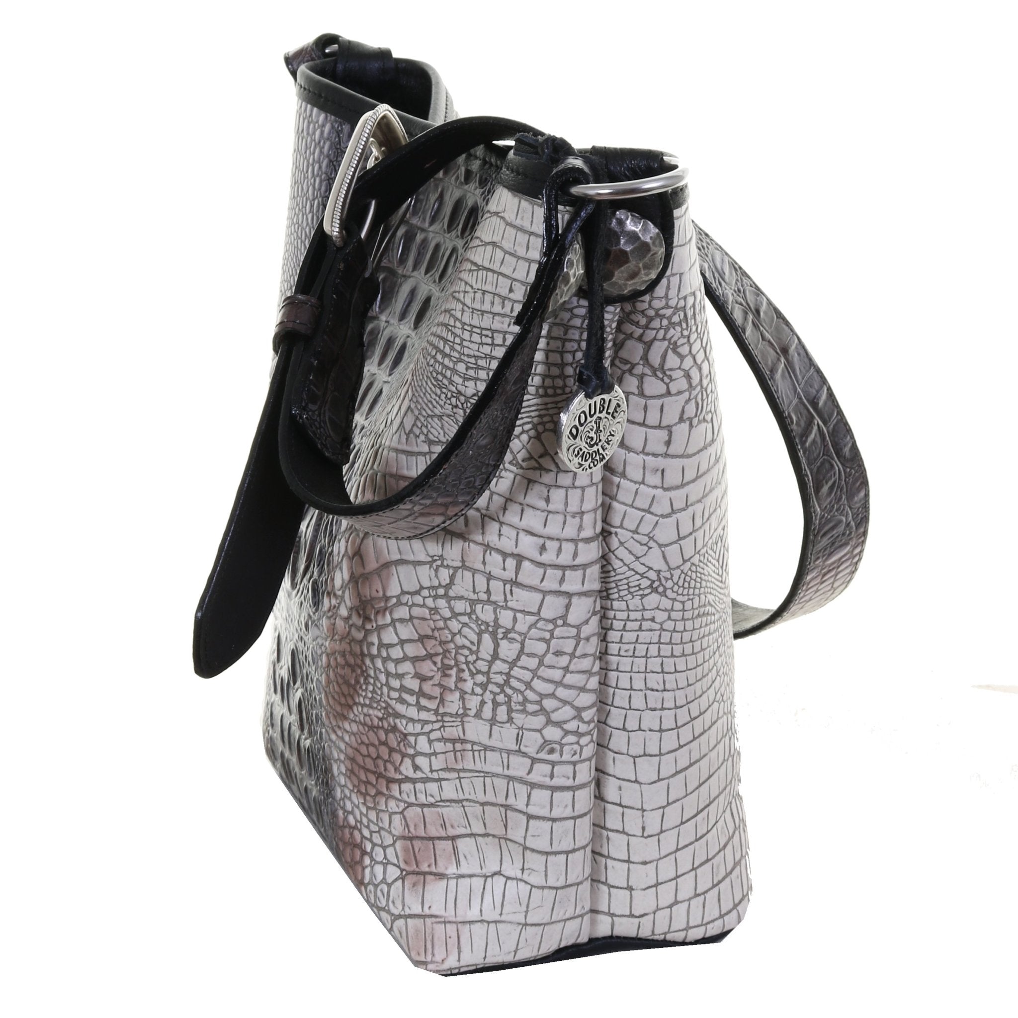 STT01 - Zebra Crocodile Print Standard Tote - Double J Saddlery