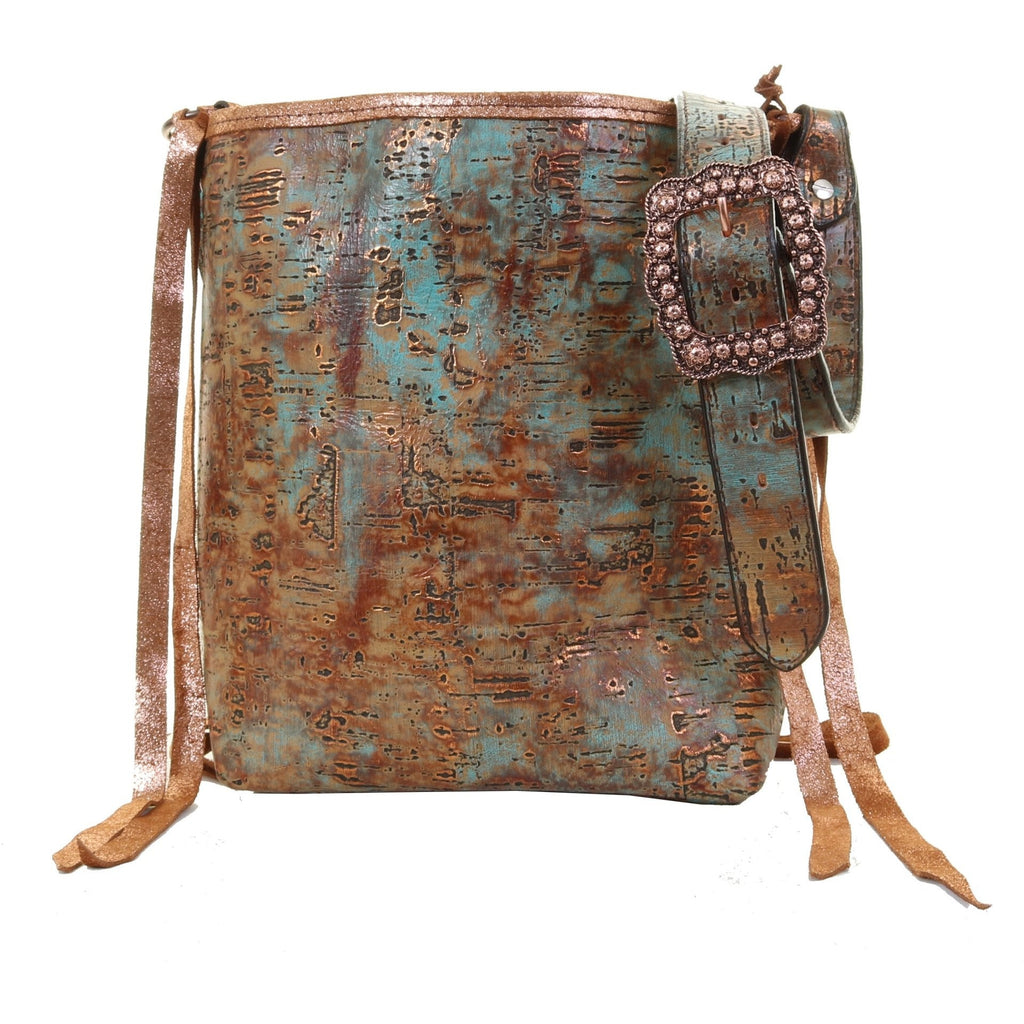 STT27- Copper Turquoise Patina Standard Tote - Double J Saddlery