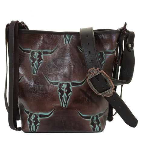 STT28- Turquoise Longhorn Standard Tote - Double J Saddlery