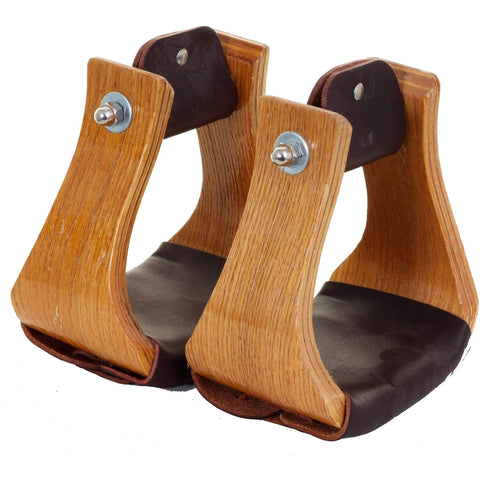 STU64 - Wooden Bell Stirrups - Double J Saddlery