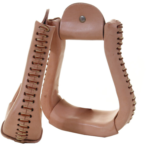 STU77 - Leather Wrapped Stirrup - Double J Saddlery