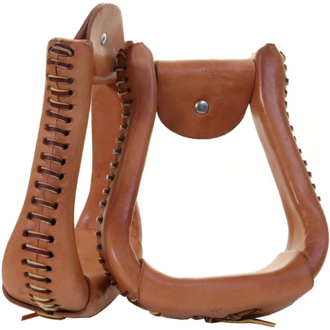 STU78 - Leather Wrapped Stirrup - Double J Saddlery