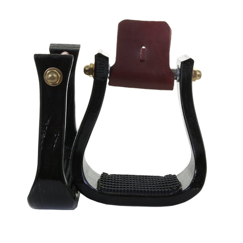 STU82 - Black Barrel Stirrup - Double J Saddlery