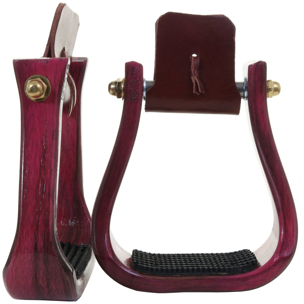 STU89 - Nettle Distressed Pink Barrel Stirrup - Double J Saddlery