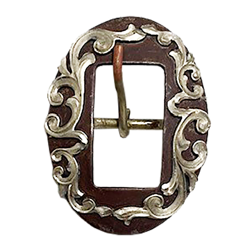 TB-AD-BB Iron and Silver Scroll Buckle - Double J Saddlery