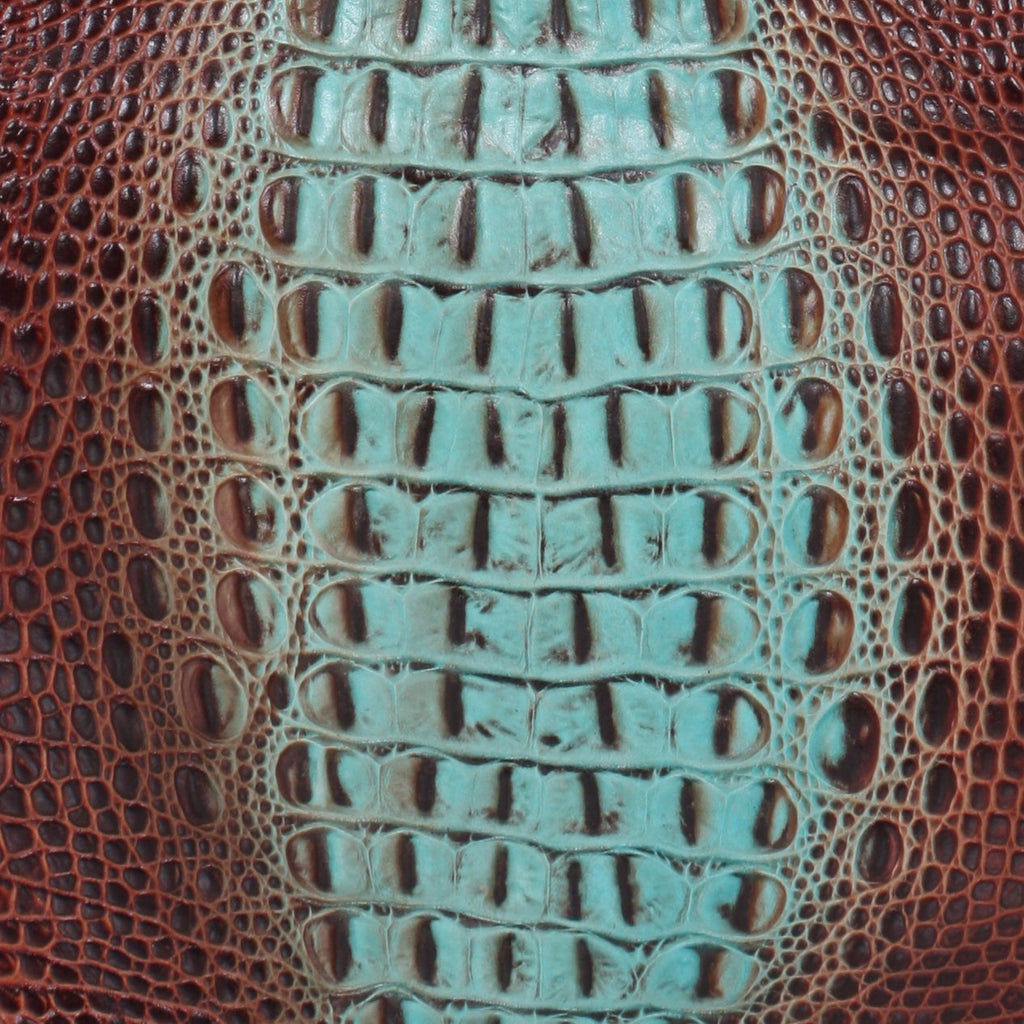 Turquoise Brown King Crocodile Print - SL1059 - Double J Saddlery